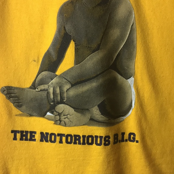 B.I.G Brooklyn mint Llc notorious BIG yellow t-shirt Sz small - Picture 4 of 7